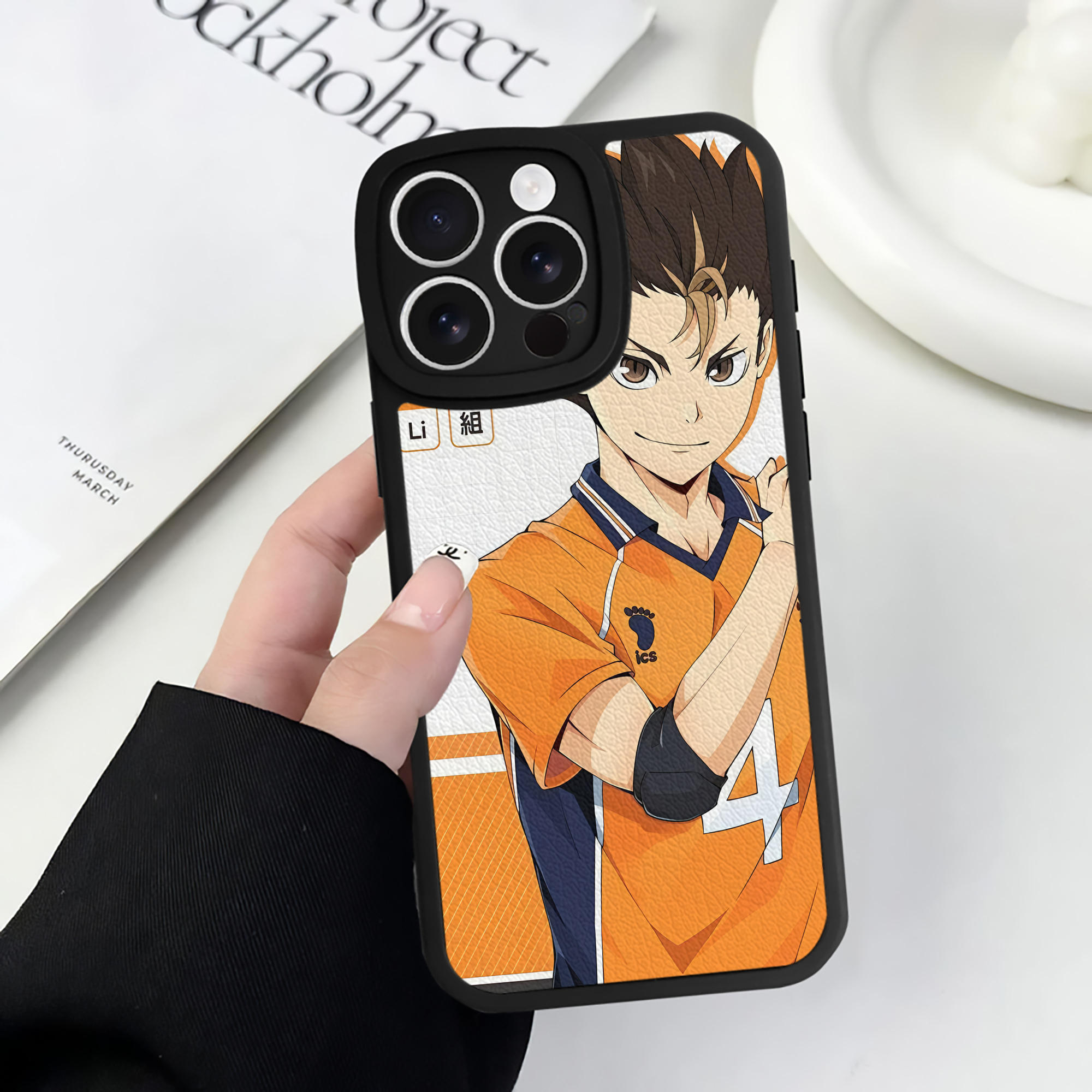 （画像用） ハイキュー!! Haikyu!! 【iPhone 16シリーズ対応】シリコンスマホケース（レザー調） 材質：シリコン